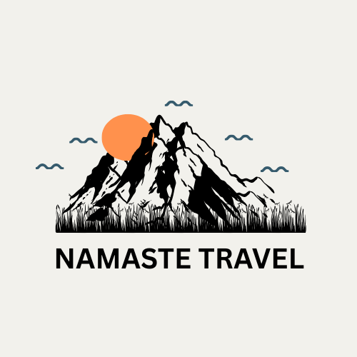 blue travel and touring, minimal style, logo